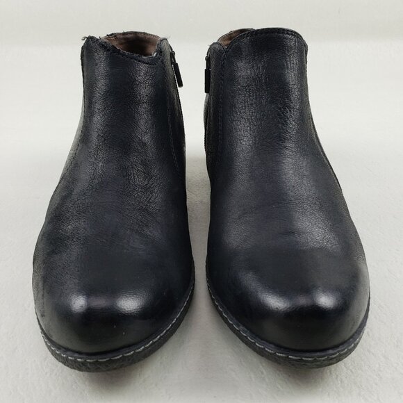 Dansko Luann Wedge Ankle Boot Womens 9.5-10 40 EU Black Leather Floral Side Zip - Picture 5 of 13